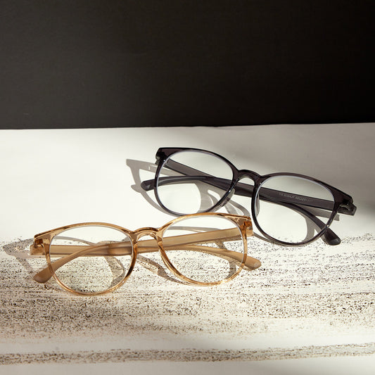 Le Seven Mia oval glasses in Gray and Tea Brown