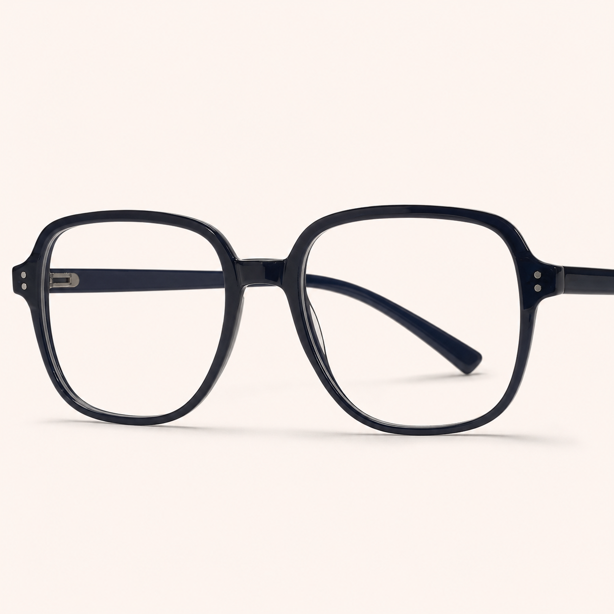 Dark navy square eyeglasses representing Le Seven square frames