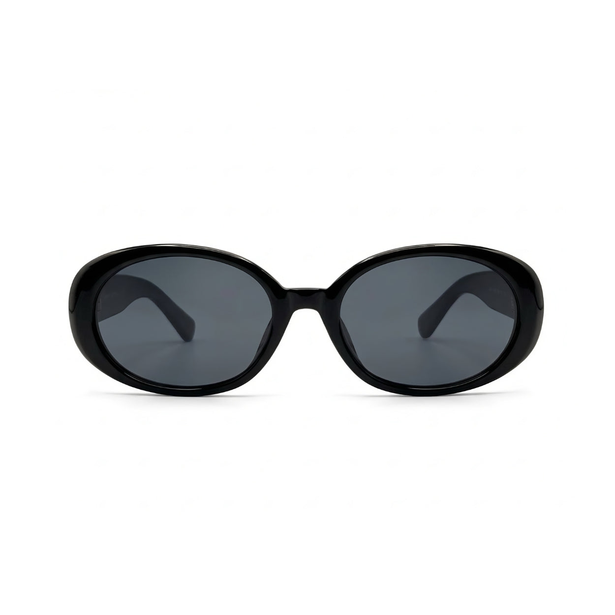 Riva Black oval polarized sunglasses, front view