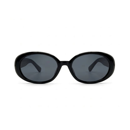 Riva Black oval polarized sunglasses, front view
