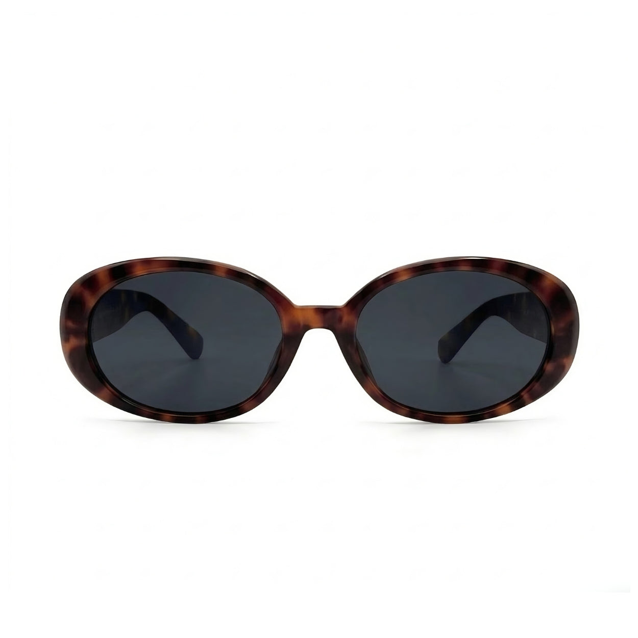 Riva Brown Tortoise oval polarized sunglasses, front view