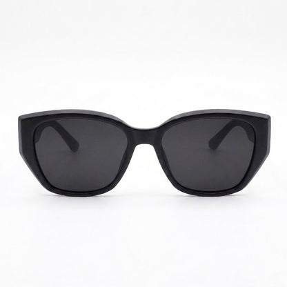 Lilly Black cat-eye polarized sunglasses, front view
