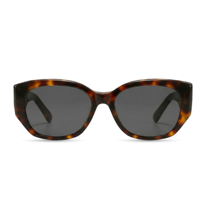 Lilly Brown Tortoise cat-eye polarized sunglasses, front view