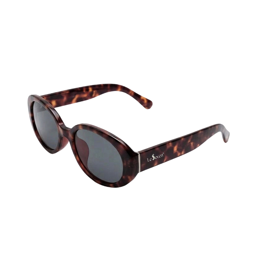 Riva Brown Tortoise oval polarized sunglasses, angled view