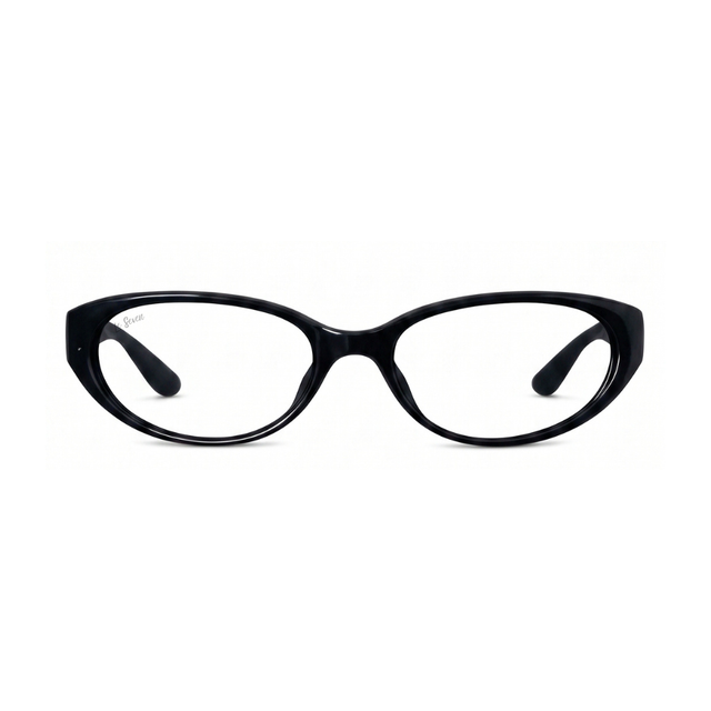Kora Black cat-eye eyeglasses, front view