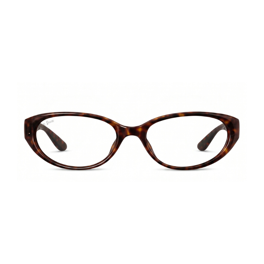 Kora Tortoise cat-eye eyeglasses, front view