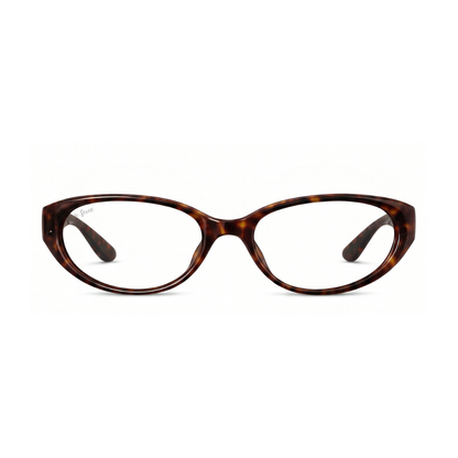 Kora Tortoise cat-eye eyeglasses, front view