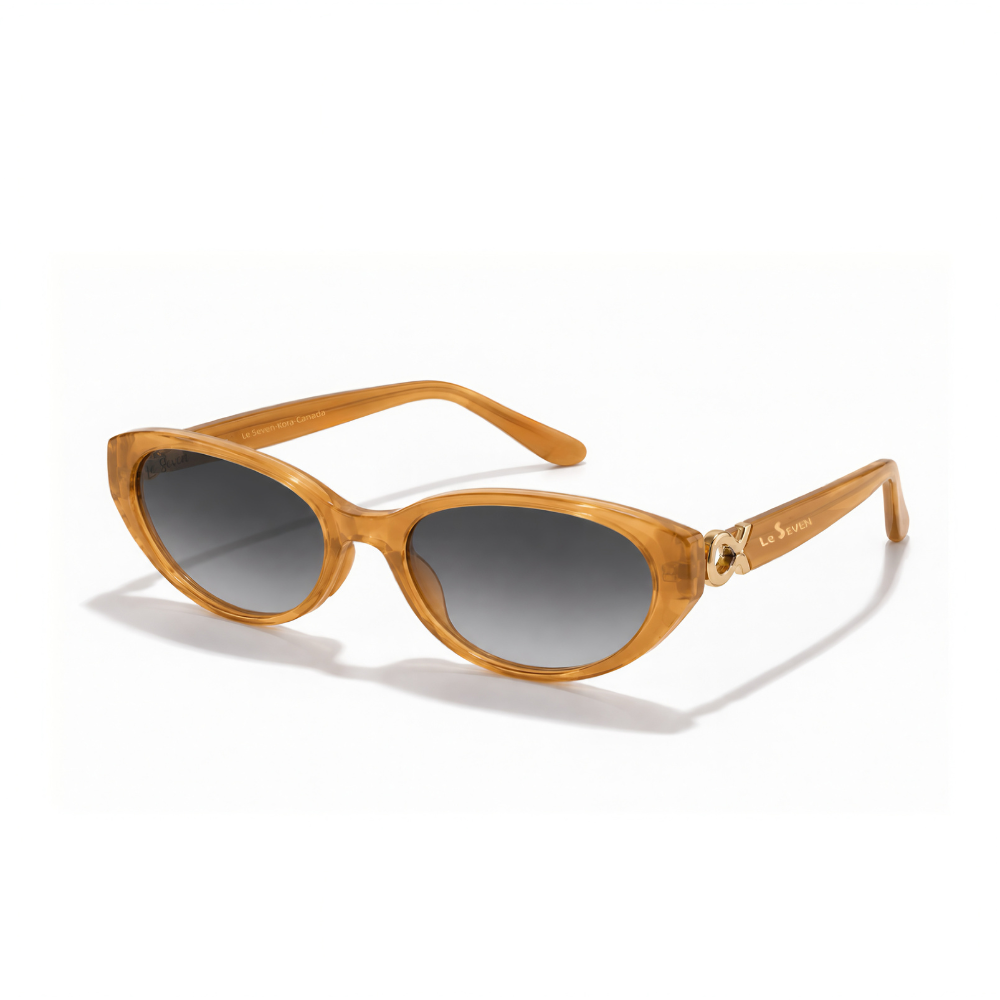 Kora Pumpkin cat-eye sunglasses, three-quarter front-side view