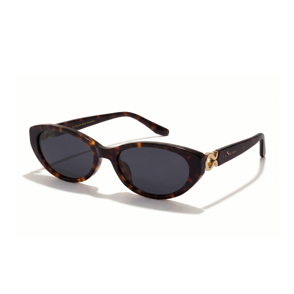 Kora Tortoise cat-eye sunglasses, three-quarter front-side view