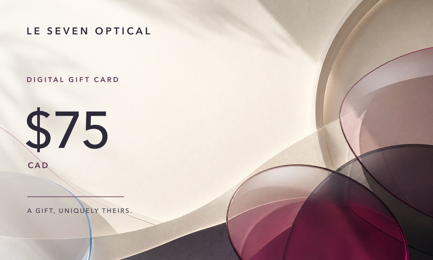Le Seven 75 CAD digital gift card, Sculpted Vision design
