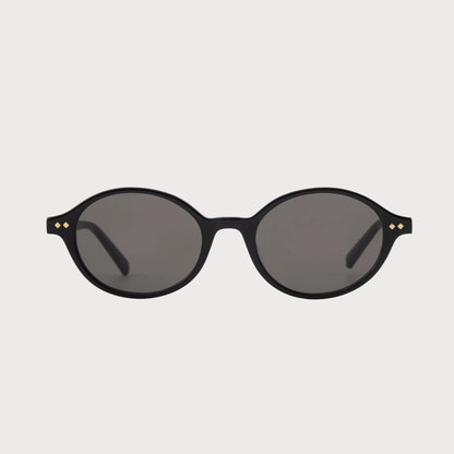 Isla Black oval sunglasses, front product view