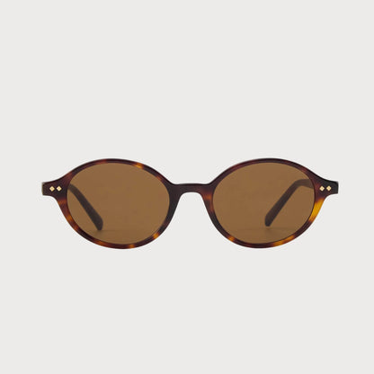Isla Brown Tortoise oval sunglasses, front product view