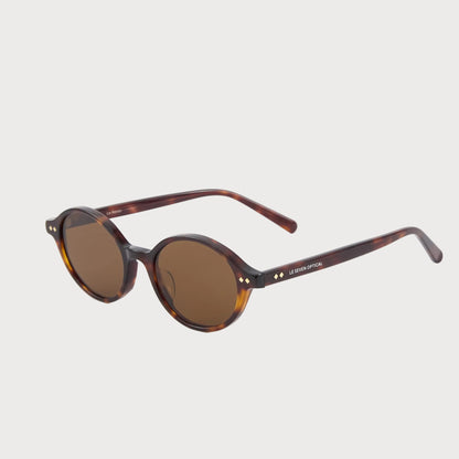 Isla Brown Tortoise oval sunglasses, angled product view