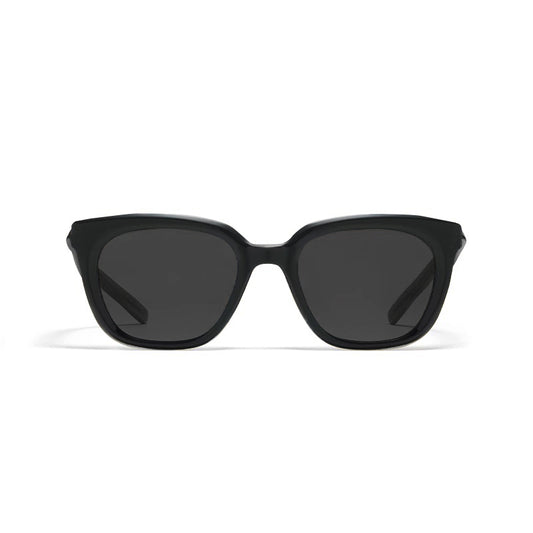 Jace Black polarized sunglasses, front product view on light gray