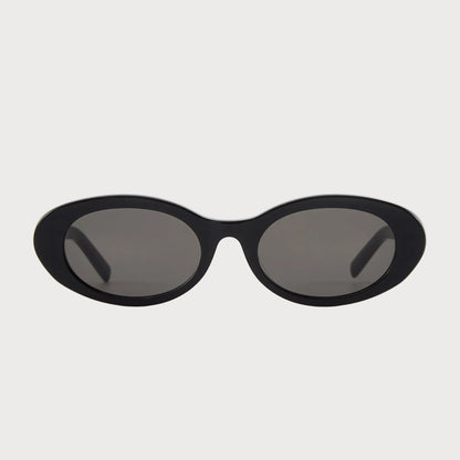 Jade Black oval sunglasses, front product view