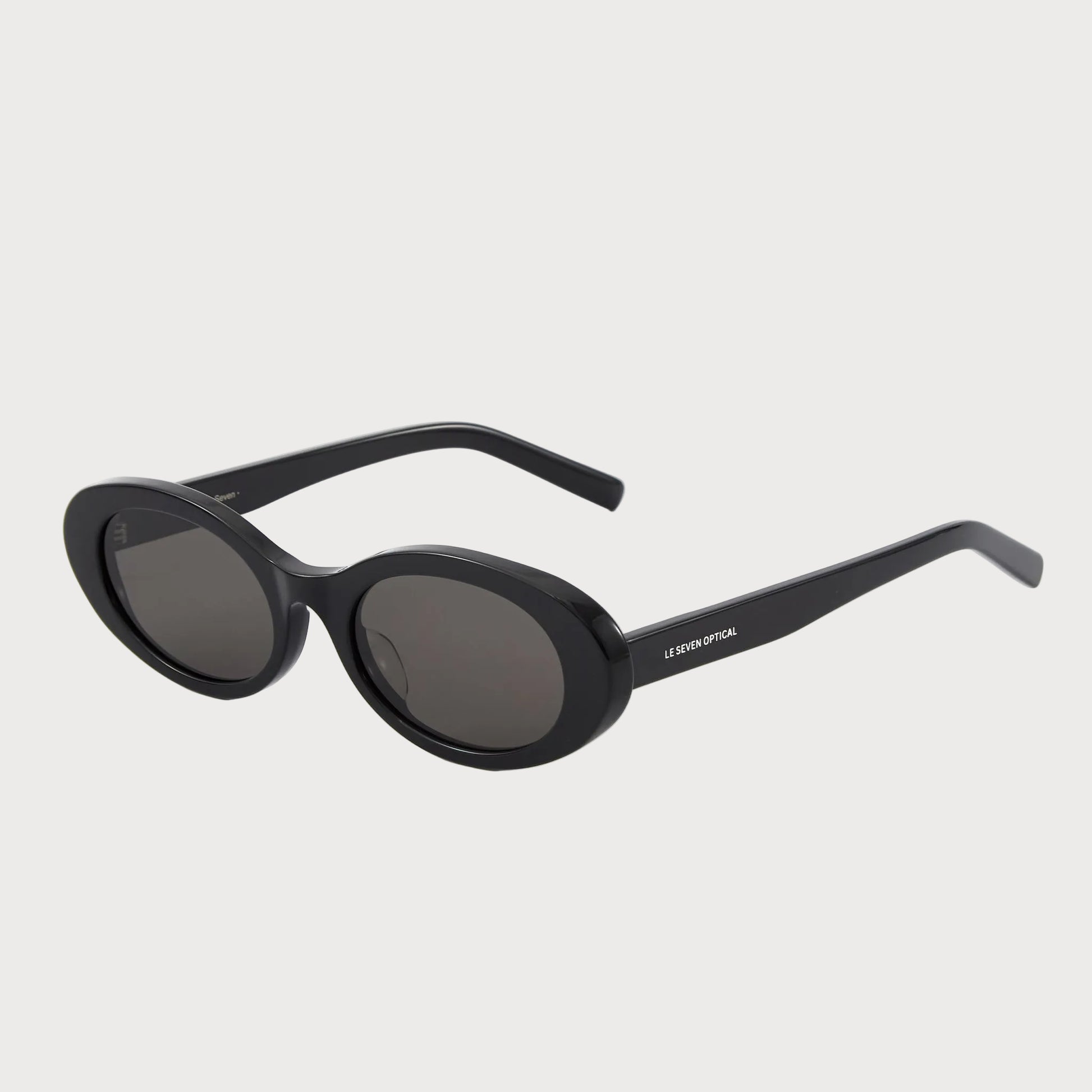 Jade Black oval sunglasses, angled product view