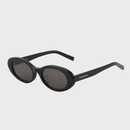 Jade Black oval sunglasses, angled product view
