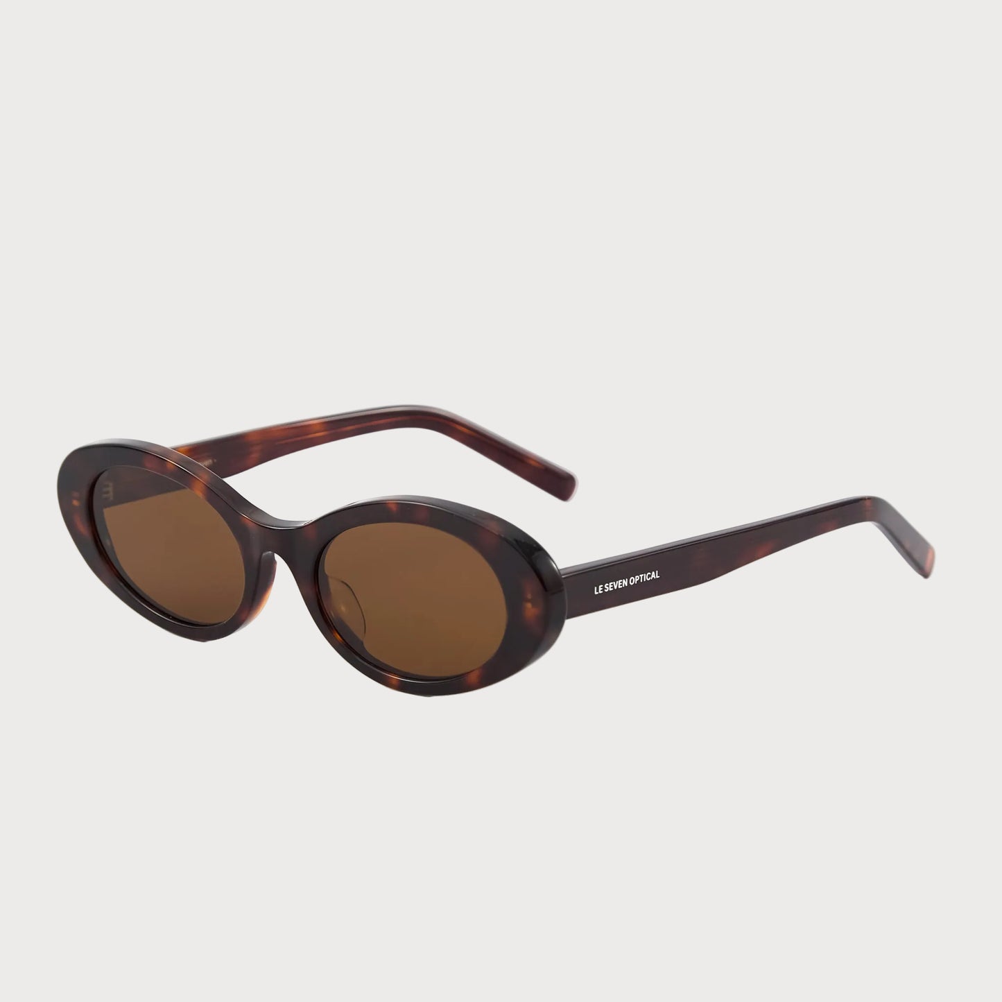 Jade Brown Tortoise oval sunglasses, angled product view