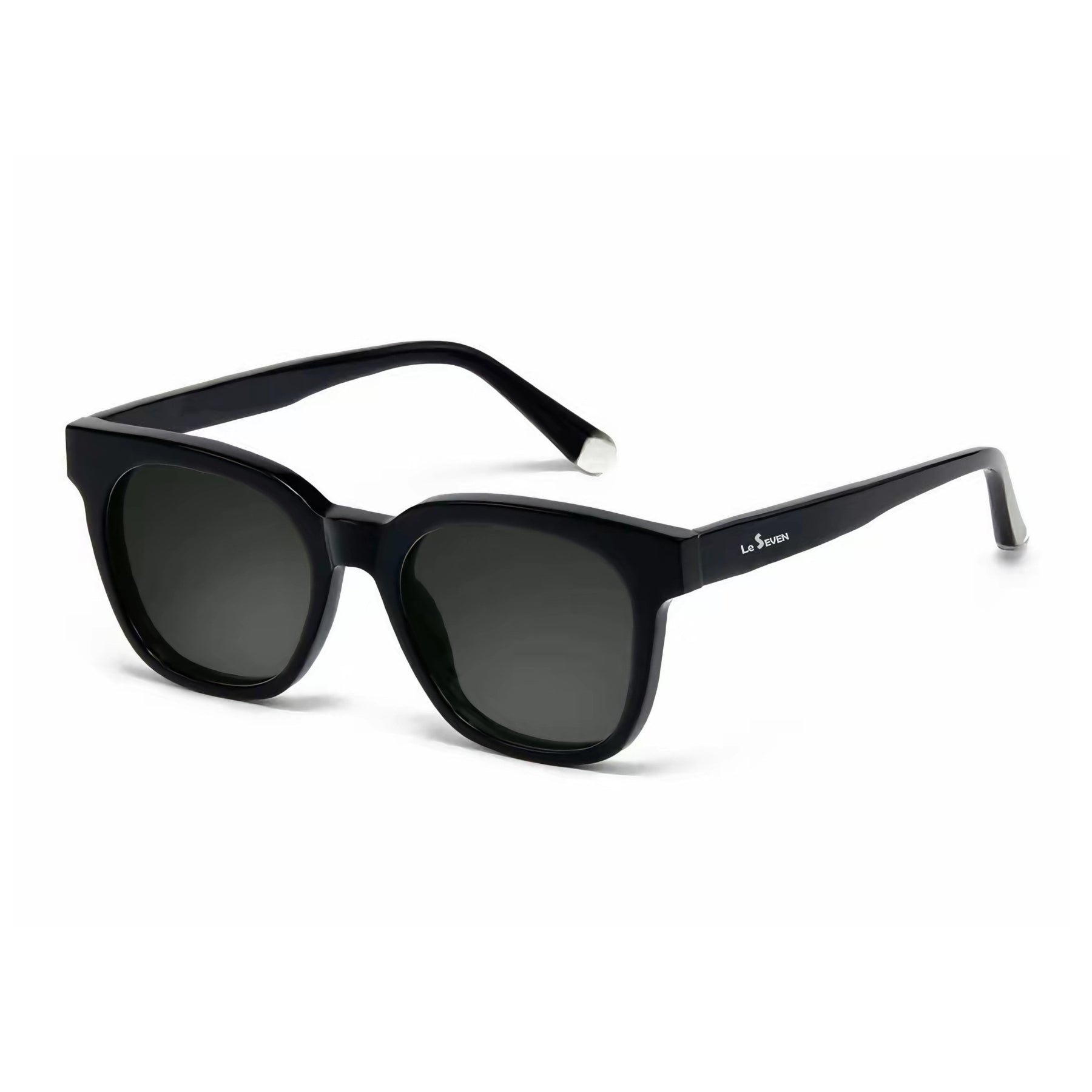 Luna Black square sunglasses, angled view