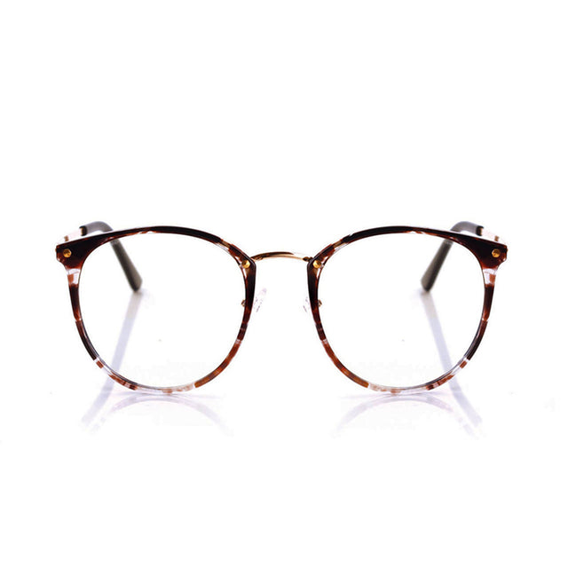 Concept round blue-light glasses, product view on white